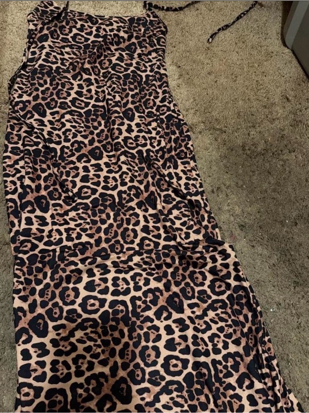 SHEIN Leopard Print Maxi Dress in Brown and Black